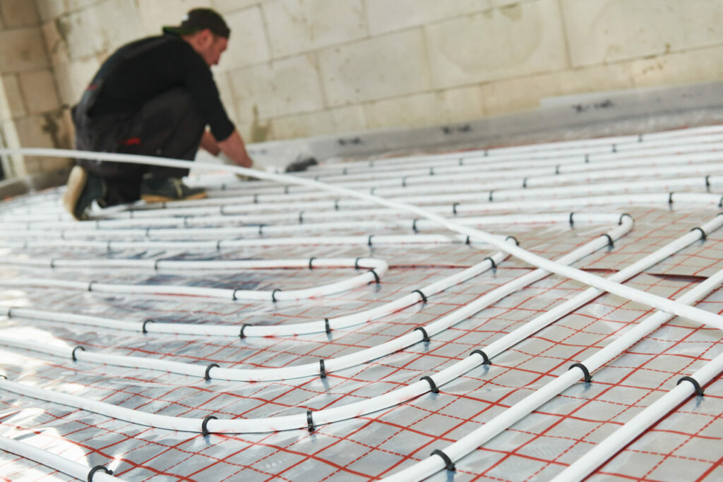 Under floor heating being fitted